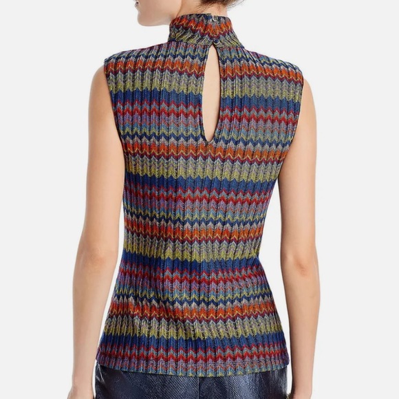 NWOT RAMY BROOK Madison Womens Chevron Mock Neck Tank Top Sweater Size S/P - Picture 2 of 7